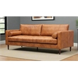 Crafters and Weavers Alamo Contemporary Italian Leather Sofa in Light Brown