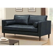 Crafters and Weavers Alamo Contemporary Italian Leather Loveseat in Slate