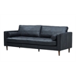 Crafters and Weavers Alamo Contemporary Italian Leather Sofa in Slate