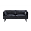 Crafters and Weavers Venezia Contemporary Leather Loveseat in Slate