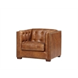 Crafters and Weavers Tuxedo Contemporary Leather Arm Chair in Light Brown