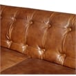 Crafters and Weavers Tuxedo Contemporary Italian Leather Sofa in Light Brown