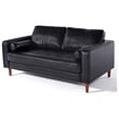Crafters and Weavers Cosmic Contemporary PU Faux Leather Loveseat in Black