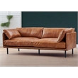 Crafters and Weavers Venezia Contemporary Leather Loveseat in Light Brown/Black