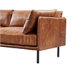 Crafters and Weavers Venezia Contemporary Leather Loveseat in Light Brown/Black