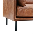 Crafters and Weavers Venezia Contemporary Leather Loveseat in Light Brown/Black