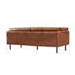 Crafters and Weavers Venezia Contemporary Leather Loveseat in Light Brown/Black