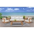 Paradiso Outdoor Solid Teak Swivel Chair - Light Grey Fabric