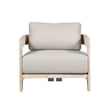 Paradiso Outdoor Solid Teak Wood Chair Natural look - Grey fabric