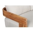 Paradiso Outdoor Solid Teak Wood Sofa - Gray Fabric