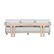 Paradiso Teak Wood Sofa Natural Look - Light Grey Fabric