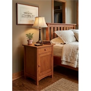 Mission 1 Door 1 Drawer Nightstand - Michael's Cherry