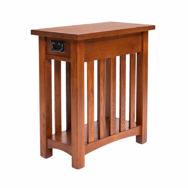 Mission Arts & Crafts 1 Drawer Side Table Walnut