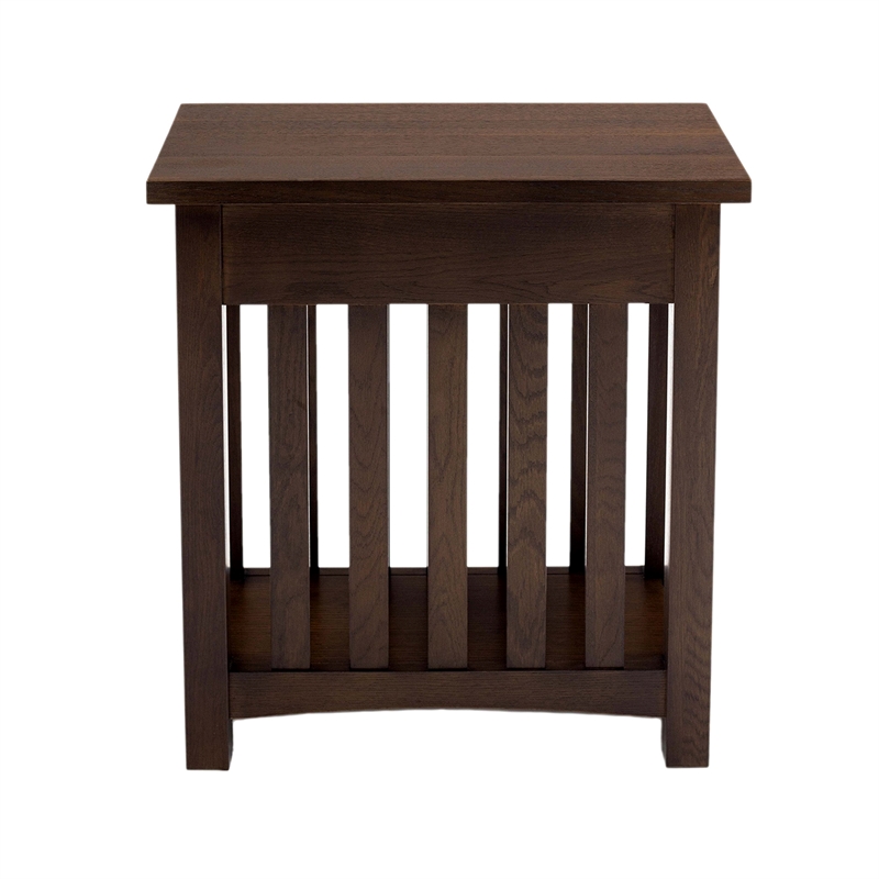 Mission Arts & Crafts 1 Drawer Side Table Walnut