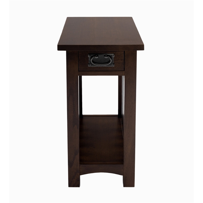 Mission Arts & Crafts 1 Drawer Side Table Walnut