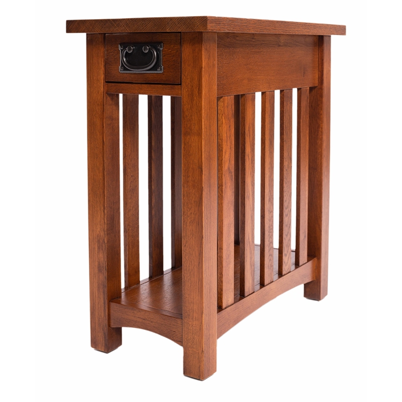 Mission Arts & Crafts 1 Drawer Side Table Walnut