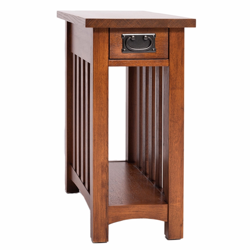 Mission Arts & Crafts 1 Drawer Side Table Walnut