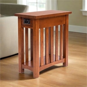 Mission Arts & Crafts 1 Drawer Side Table Walnut