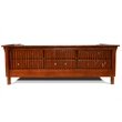 Mission / Craftsman Cubic Slat Side Sofa - Russet Brown Leather (RB2)