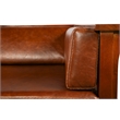 Mission / Craftsman Cubic Slat Side Sofa - Chestnut Brown Leather