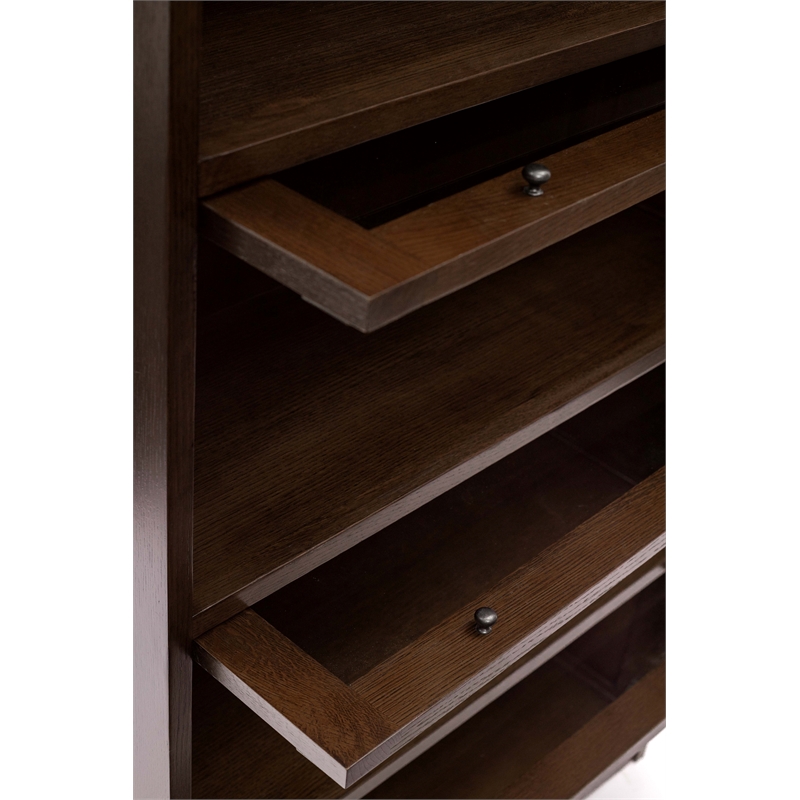 Mission Craftsman Style Oak Barrister Bookcase - 5 Stack - Walnut
