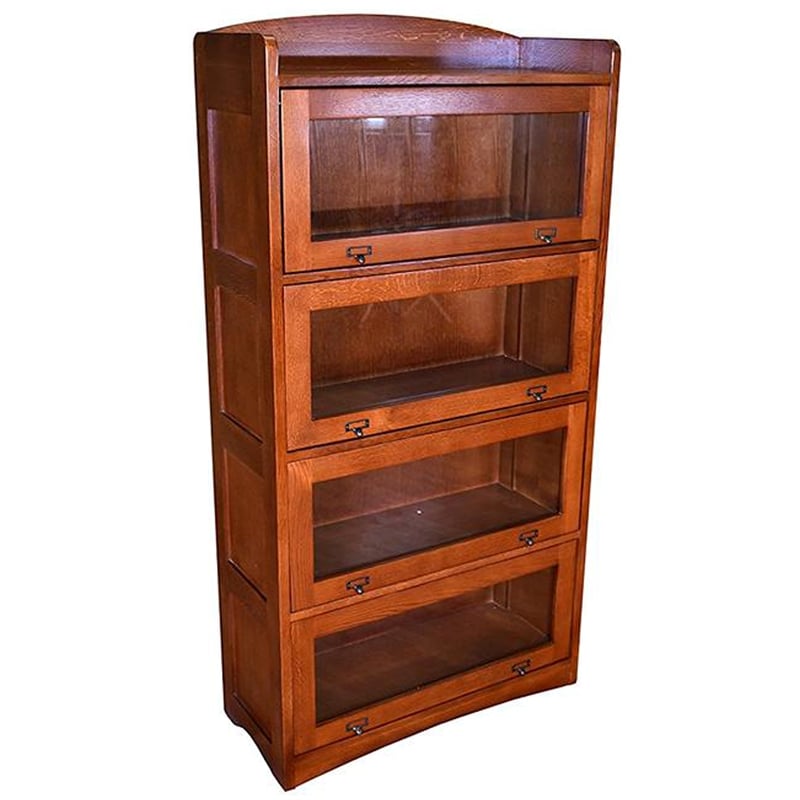 Mission Quarter Sawn Oak 4 Stack Barrister Bookcase - Wanlut