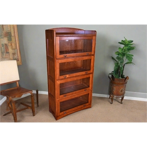 Mission Quarter Sawn Oak 4 Stack Barrister Bookcase - Wanlut