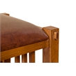 Mission Spindle Stool - Quarter Sawn Oak & Leather - Walnut
