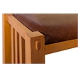 Mission Spindle Stool - Quarter Sawn Oak & Leather - Walnut