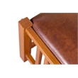 Mission Spindle Stool - Quarter Sawn Oak & Leather - Walnut