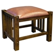 Mission Spindle Stool - Quarter Sawn Oak & Leather - Walnut