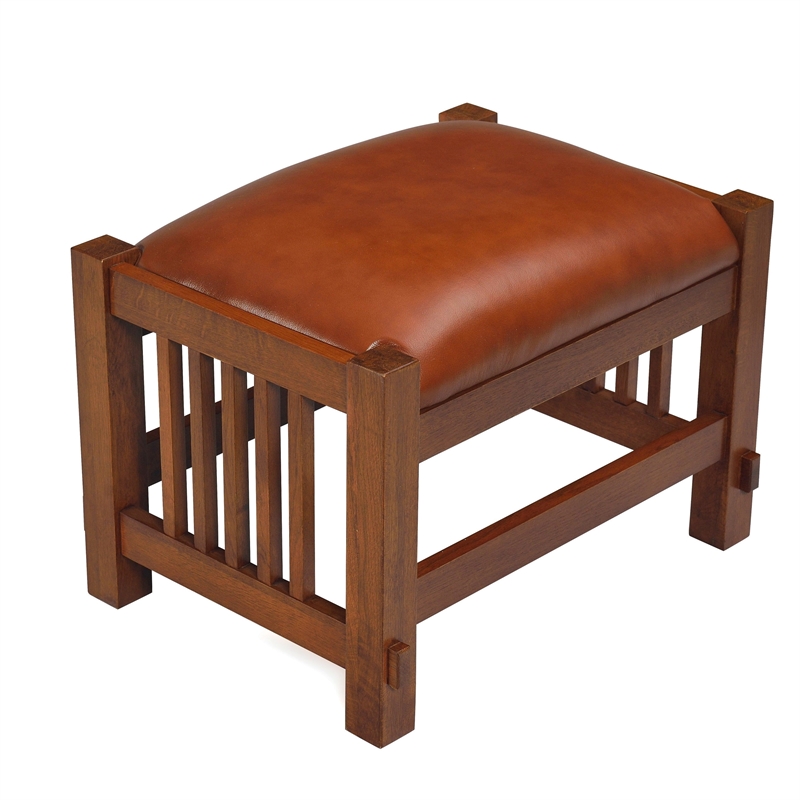 Mission Spindle Stool - Quarter Sawn Oak & Leather 1515 RL