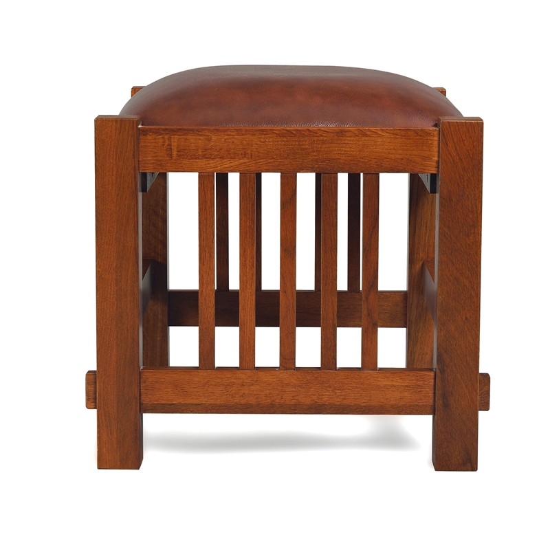 Mission Spindle Stool - Quarter Sawn Oak & Leather 1515 RL