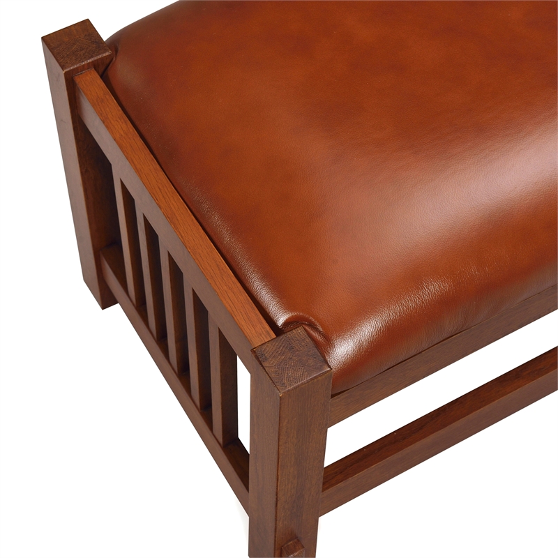 Mission Spindle Stool - Quarter Sawn Oak & Leather 1515 RL