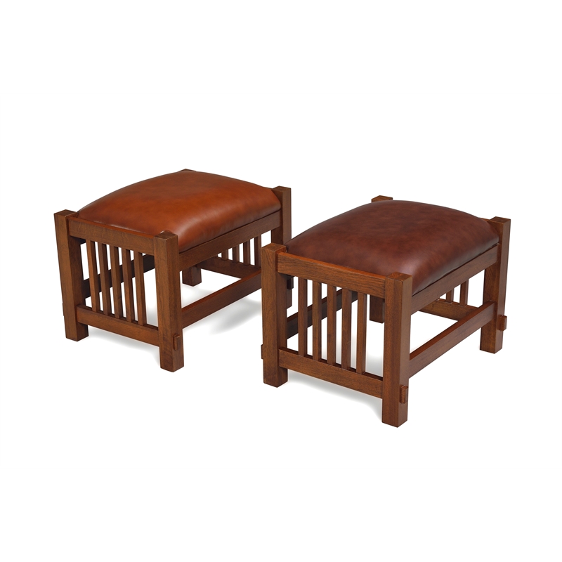 Mission Spindle Stool - Quarter Sawn Oak & Leather 1515 RL