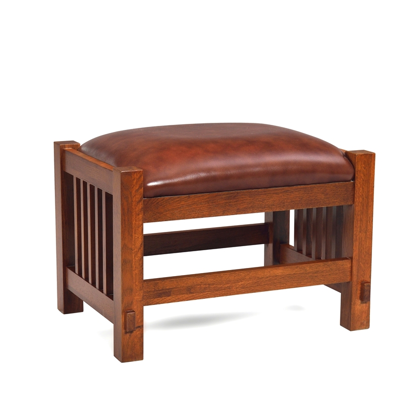 Mission Spindle Stool - Quarter Sawn Oak & Leather 1515 RL