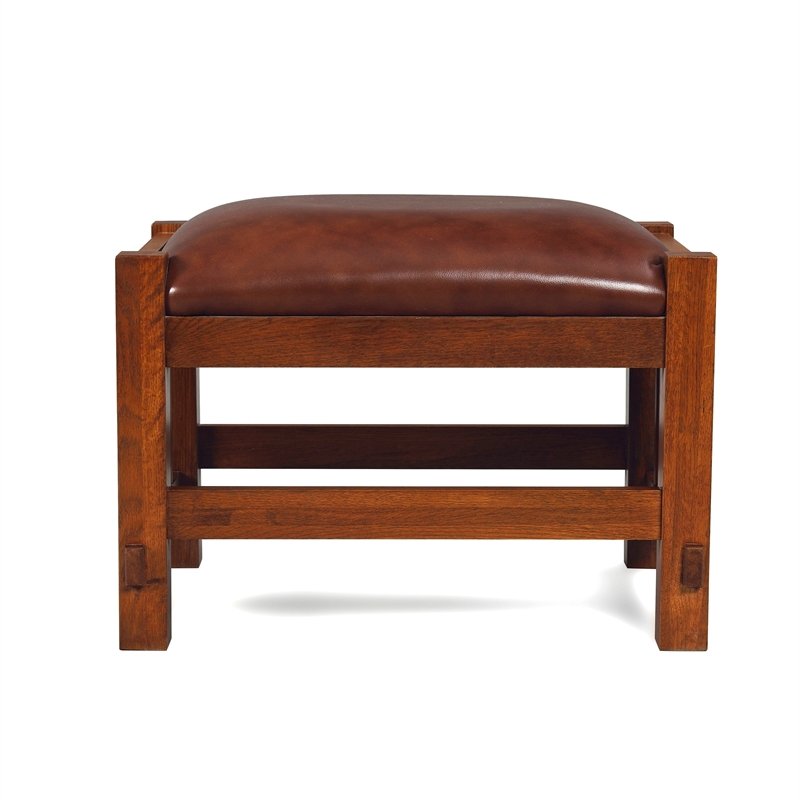 Mission Spindle Stool - Quarter Sawn Oak & Leather 1515 RL