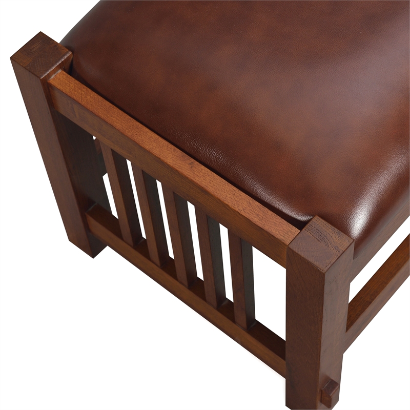 Mission Spindle Stool - Quarter Sawn Oak & Leather 1515 RL