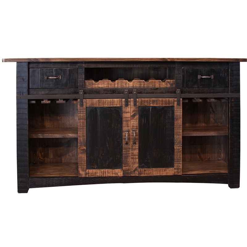 Greenview Bar Counter - Distressed Black - 76