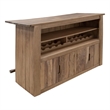 Natural Parota Solid Wood Bar with Wine Rack - 63