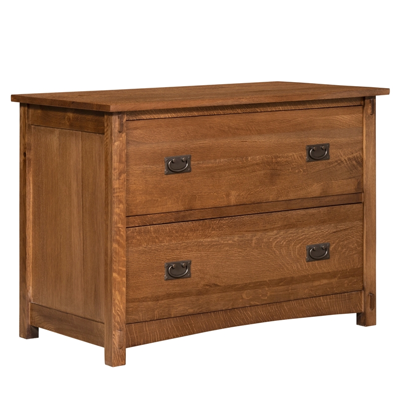 Mission Oak 2 Drawer Lateral File Cabinet - Walnut