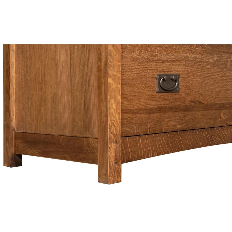 Crafters and Weavers Mission Solid Oak Wood 2-Drawers Lateral File Cabinet in Walnut