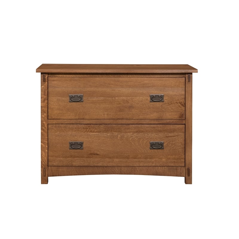 Mission Oak 2 Drawer Lateral File Cabinet - Walnut