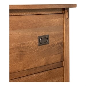 Crafters and Weavers Mission Solid Oak Wood 2-Drawers Lateral File Cabinet in Walnut