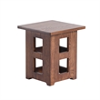Mission Solid Oak Square End Table with Cut Outs - Walnut