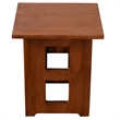 Mission Solid Oak Square End Table with Cut Outs - Michael's Cherry (MC1)