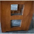 Mission Solid Oak Square End Table with Cut Outs - Michael's Cherry (MC1)