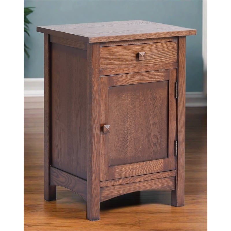 Mission 1 Door 1 Drawer Nightstand - Walnut stain
