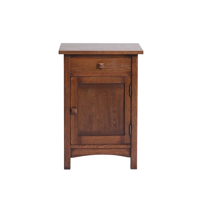 Mission 1 Door 1 Drawer Nightstand - Walnut stain