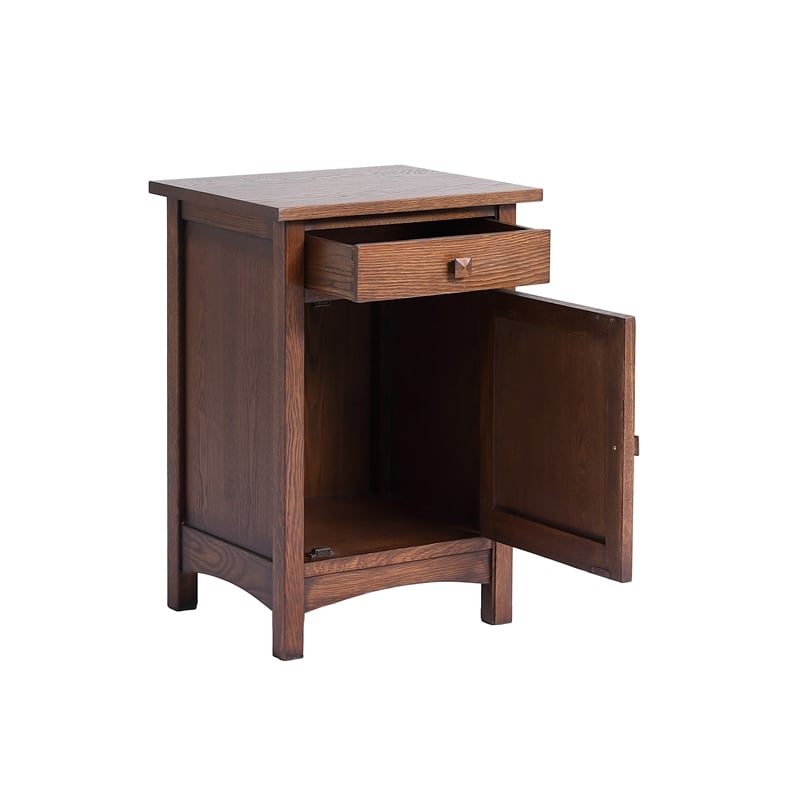 Mission 1 Door 1 Drawer Nightstand - Walnut stain